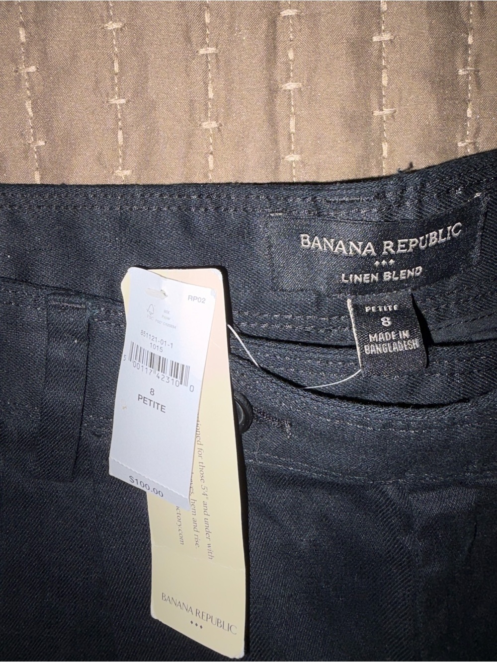 Banana Republic Petite Linen-Blend Pants in black